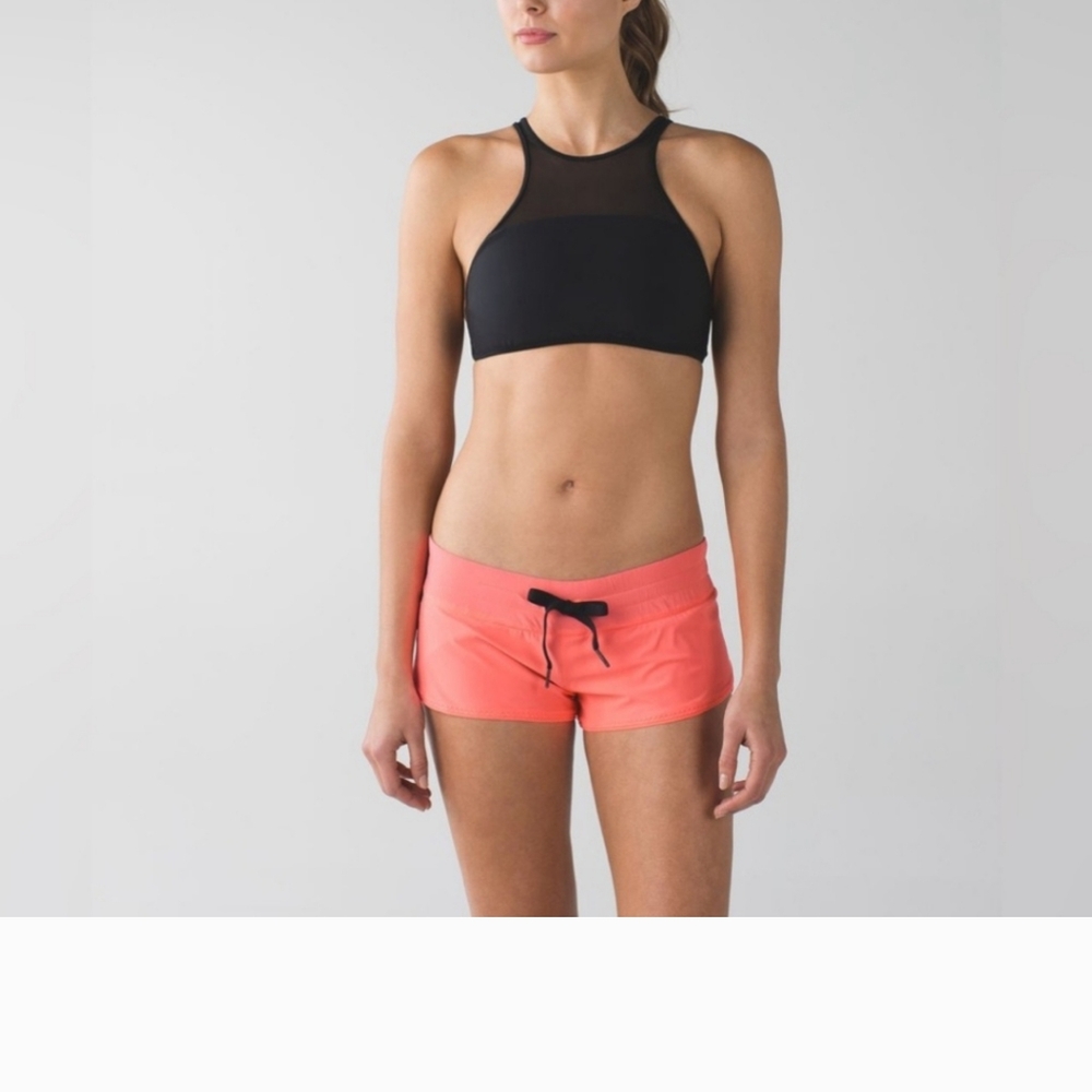 Lululemon Water: Surf ShortGrapefruit Heathered Texture Printed Grey Deep Coal